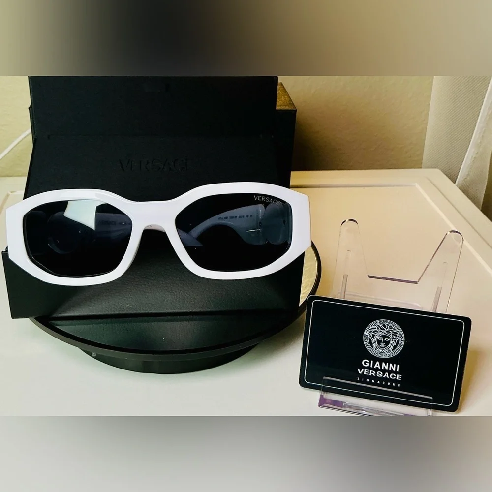 Versace Medusa White Tinted Lens Sunglasses Authentic